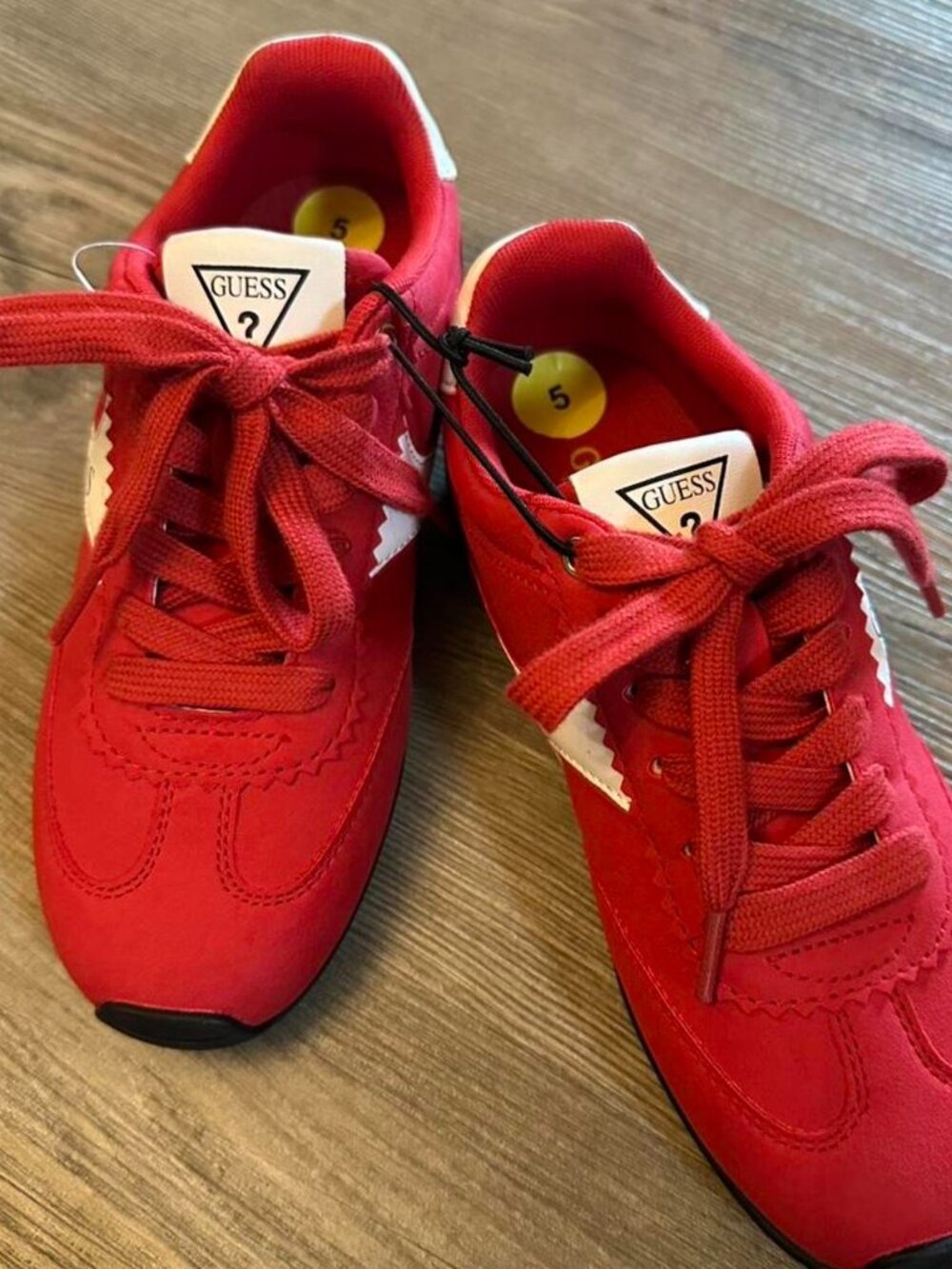 NWT GUESS Red Women’s Suede/Leather Sport Sneakers.